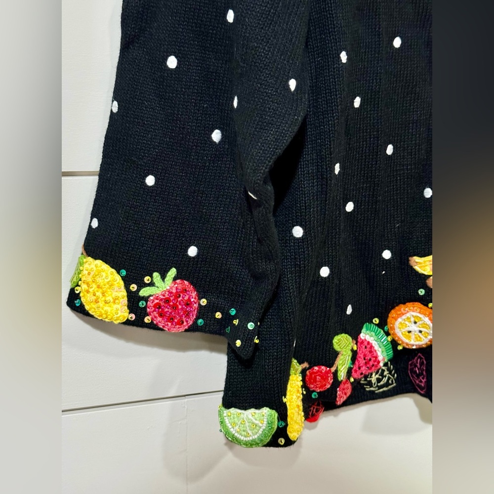 NEW Design Options by Philip and Jane Gordon Fruit Salad Cardigan Size M - Picture 6 of 10